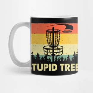 Disc Golf Shirt Funny Stupid Tree Retro Disc Golf Gift Mug